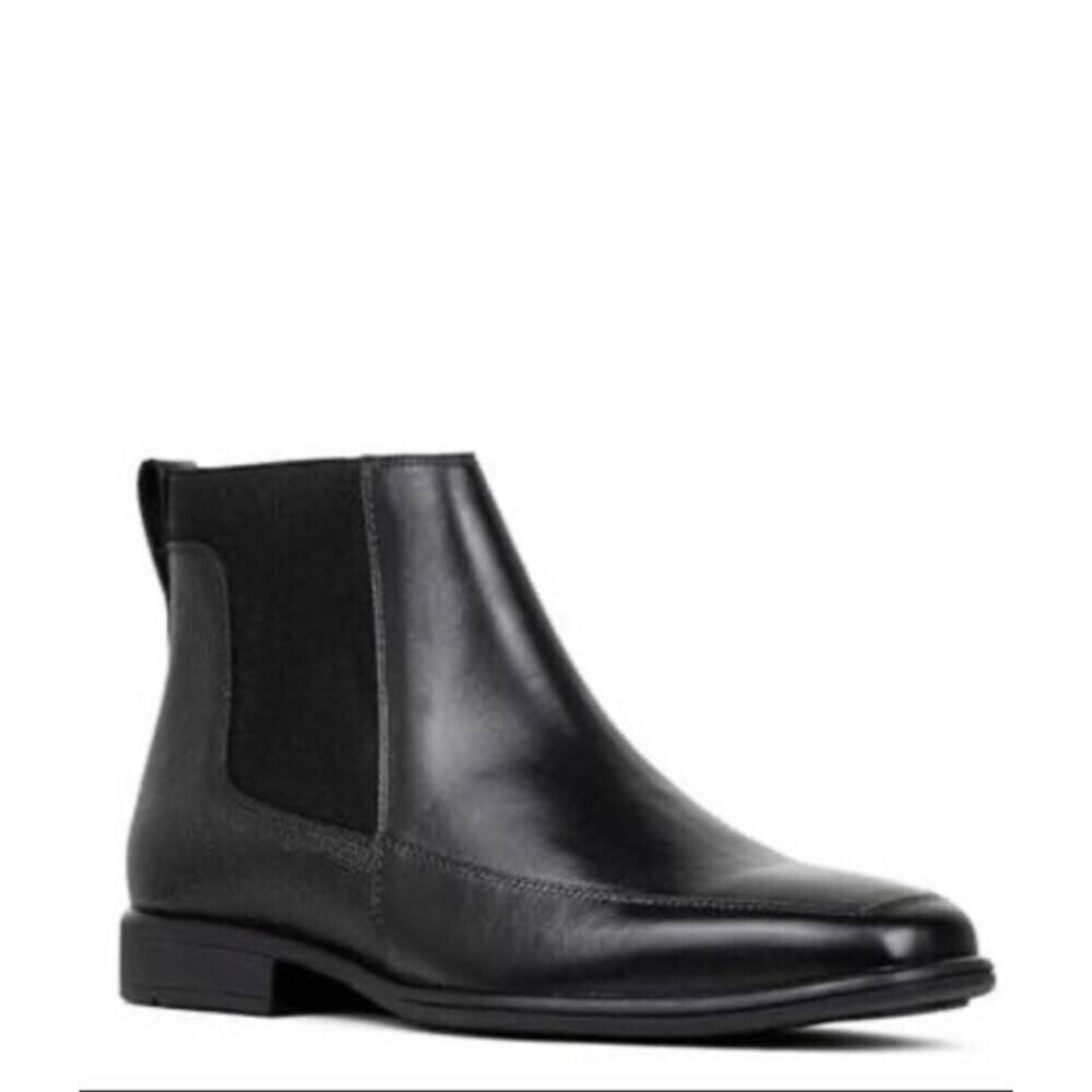 Donald Pliner Boots Mens Size 9 M Black Gunter Chelsea Leather Slip On Shoes